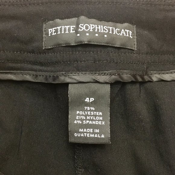 PETITE SOPHISTICATE Black Capri Dress Pants Women’s 4P/Small - Picture 6 of 6